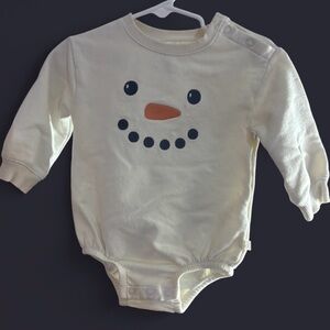 Sweatshirt onesie with Snowman Face-Little Planet